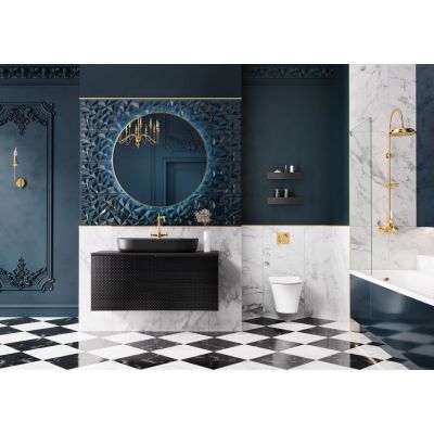 Elita Babette umywalka 81,5x41,5 cm owalna nablatowa black matt RE040820017160