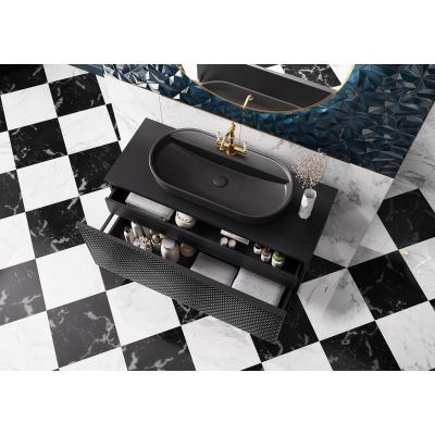 Elita Babette umywalka 81,5x41,5 cm owalna nablatowa black matt RE040820017160