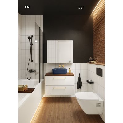 Elita Reni umywalka 45,5x32,5 cm prostokątna nablatowa navy blue matt RE040460037030