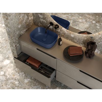 Elita Reni umywalka 45,5x32,5 cm prostokątna nablatowa navy blue matt RE040460037030