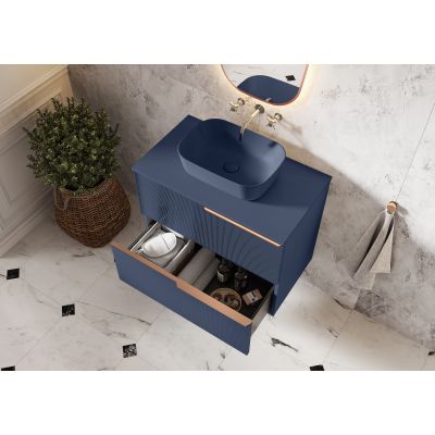 Elita Reni umywalka 45,5x32,5 cm prostokątna nablatowa navy blue matt RE040460037030
