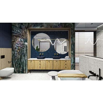 Elita Reni umywalka 45,5x32,5 cm prostokątna nablatowa navy blue matt RE040460037030