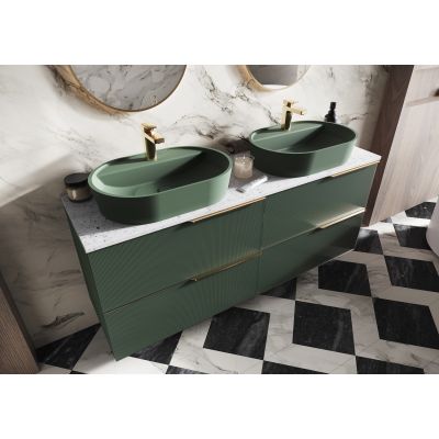 Elita Babette umywalka 62x41,2 cm owalna nablatowa zielona 146043