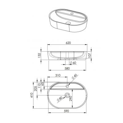 Elita Babette umywalka 62x41,2 cm owalna nablatowa zielona 146043