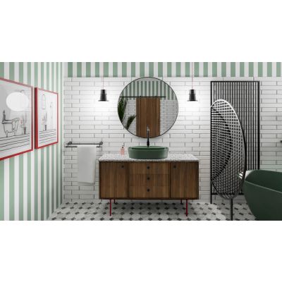 Elita Babette umywalka 62x41,2 cm owalna nablatowa zielona 146043