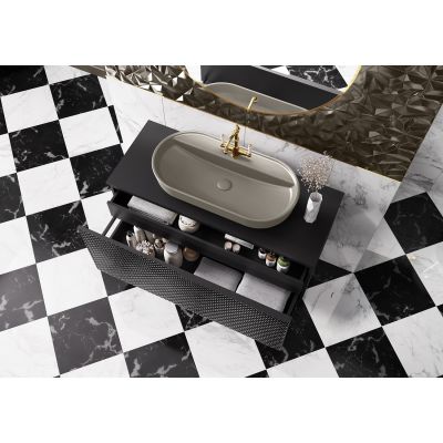 Elita Babette umywalka 81,5x41,5 cm owalna nablatowa fume matt RE040820017020