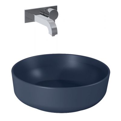 Elita Lorca umywalka 41,5x41,5 cm okrągła nablatowa navy blue matt RE040420047030