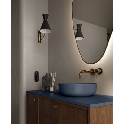 Elita Lorca umywalka 41,5x41,5 cm okrągła nablatowa navy blue matt RE040420047030