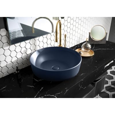 Elita Lorca umywalka 41,5x41,5 cm okrągła nablatowa navy blue matt RE040420047030