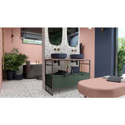 Elita Lorca umywalka 41,5x41,5 cm okrągła nablatowa navy blue matt RE040420047030