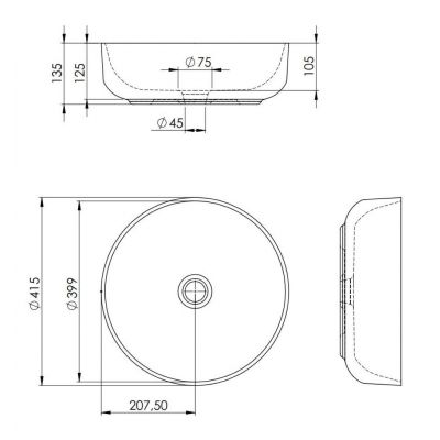 Elita Lorca umywalka 41,5x41,5 cm okrągła nablatowa navy blue matt RE040420047030