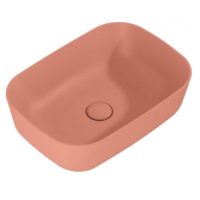 Elita Reni umywalka 45,5x32,5 cm prostokątna nablatowa terra pink matt RE040460036600
