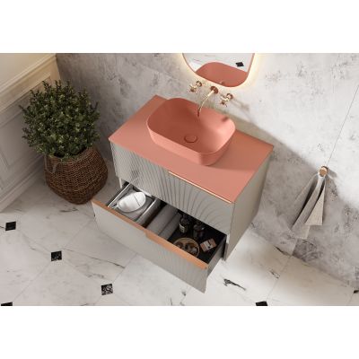 Elita Reni umywalka 45,5x32,5 cm prostokątna nablatowa terra pink matt RE040460036600