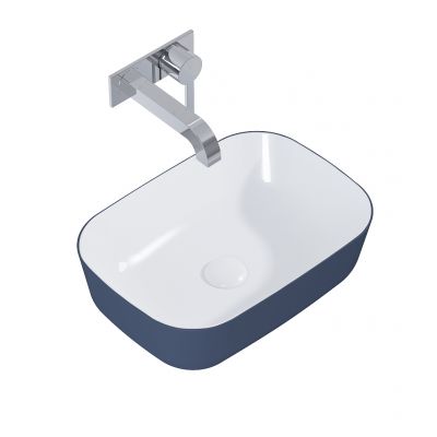 Elita Reni umywalka 45,5x32,5 cm prostokątna nablatowa navy blue mat RE040460896170