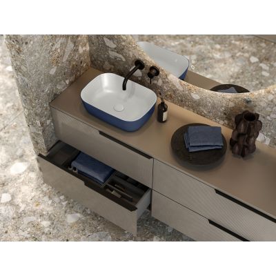 Elita Reni umywalka 45,5x32,5 cm prostokątna nablatowa navy blue mat RE040460896170