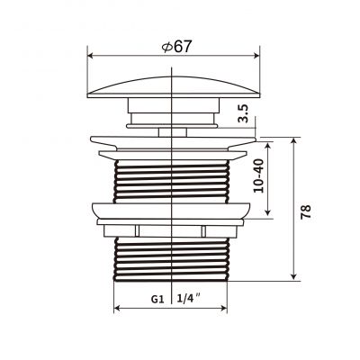 Elita korek do umywalki anthracite matt RE090000046010