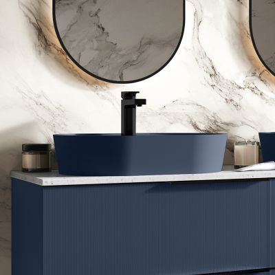 Elita Babette umywalka 62x41,2 cm owalna nablatowa navy blue matt RE040620017030