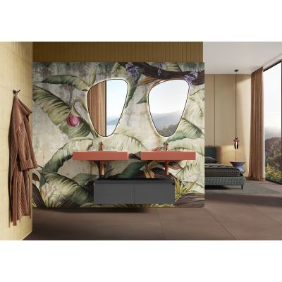 Elita Dimple umywalka 80,6x46 cm prostokątna ścienna terra pink matt RE040800026600