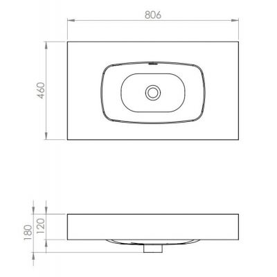 Elita Dimple umywalka 80,6x46 cm prostokątna ścienna stone matt RE040800027040