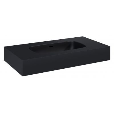 Elita Dimple umywalka 80,6x46 cm prostokątna ścienna black matt RE040800027160