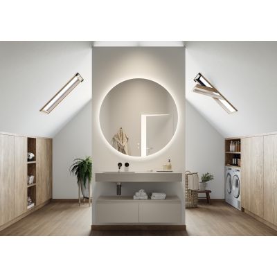 Elita Dimple umywalka 121x46 cm prostokątna ścienna fume matt RE041201027020