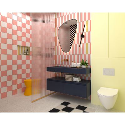 Elita Dimple umywalka 121x46 cm prostokątna ścienna navy blue matt RE041201027030