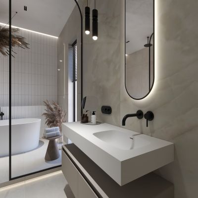 Elita Dimple umywalka 121x46 cm prostokątna ścienna white matt RE041202025290