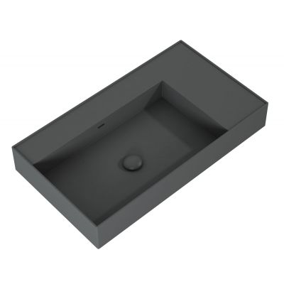 Elita Level umywalka 80,5x45,5 cm prostokątna ścienna lewa anthracite matt RE041461176010