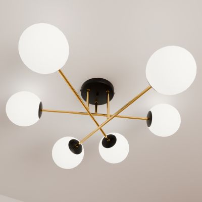 Emibig Magnum lampa podsufitowa 6x10W czarny/złoty/opal 1233/6
