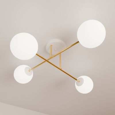 Emibig Magnum lampa podsufitowa 4x10W biały/złoty/opal 1234/4