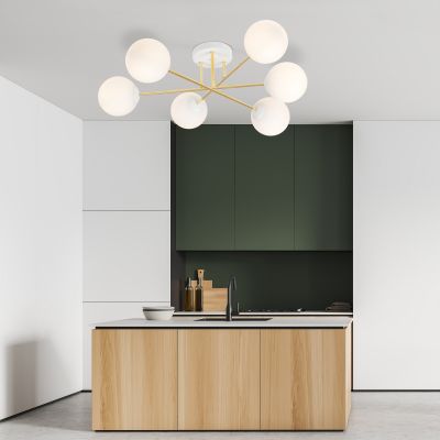 Emibig Magnum lampa podsufitowa 6x10W biały/złoty/opal 1234/6