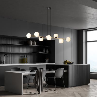 Emibig Gravity lampa wisząca x10 W czarna-złota 1241/8