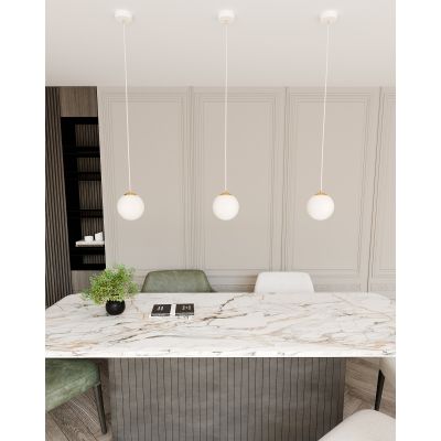 Emibig Royal lampa wisząca 1x10 W biała/złota 1244/1