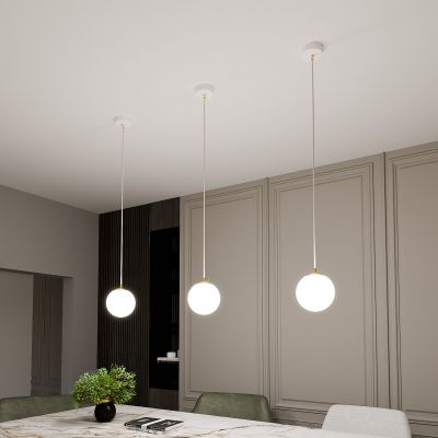 Emibig Royal lampa wisząca 1x10 W biała/złota 1244/1