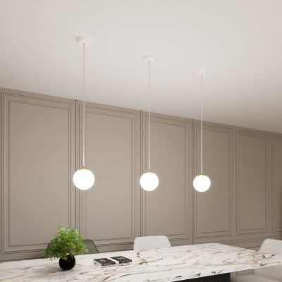 Emibig Royal lampa wisząca 1x10 W biała/złota 1244/1