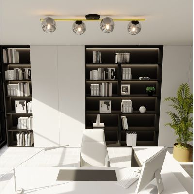 Emibig Splendi lampa podsufitowa 4x10W czarny/złoty/grafit 1246/4