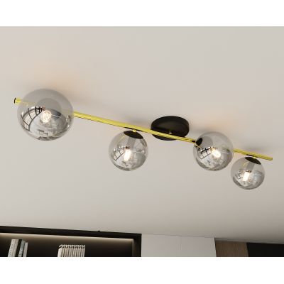 Emibig Splendi lampa podsufitowa 4x10W czarny/złoty/grafit 1246/4