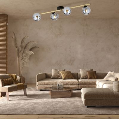 Emibig Splendi lampa podsufitowa 4x10W czarny/złoty/grafit 1246/4