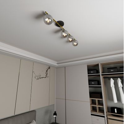 Emibig Monza lampa podsufitowa 4x10W czarny/złoty/grafit 1250/4