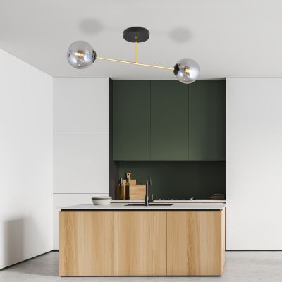 Emibig Magnum lampa podsufitowa 2x10W czarny/złoty/grafit 1269/2