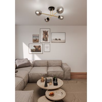 Emibig Magnum lampa podsufitowa 4x10W czarny/złoty/grafit 1269/4