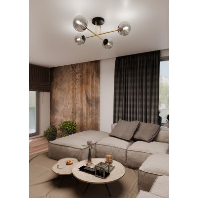 Emibig Magnum lampa podsufitowa 4x10W czarny/złoty/grafit 1269/4