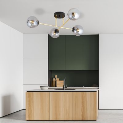 Emibig Magnum lampa podsufitowa 4x10W czarny/złoty/grafit 1269/4