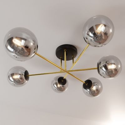 Emibig Magnum lampa podsufitowa 6x10W czarny/złoty/grafit 1269/6