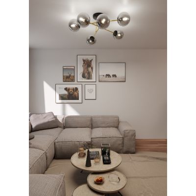 Emibig Magnum lampa podsufitowa 6x10W czarny/złoty/grafit 1269/6