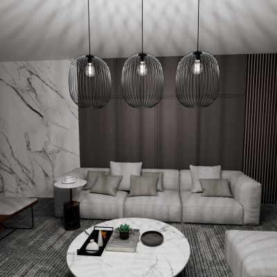 Emibig Onyx lampa wisząca 3x15 W czarny 1304/3