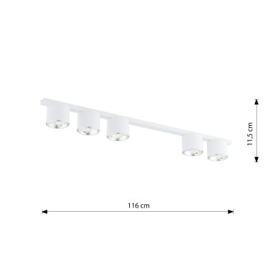 Emibig Nano lampa podsufitowa 5x10 W biała 1311/5