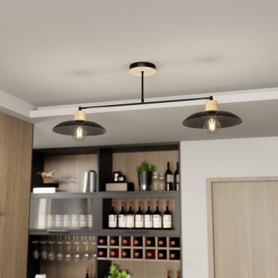 Emibig Kobe lampa podsufitowa 2x15W czarny 1318/2