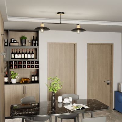 Emibig Kobe lampa podsufitowa 2x15W czarny 1318/2