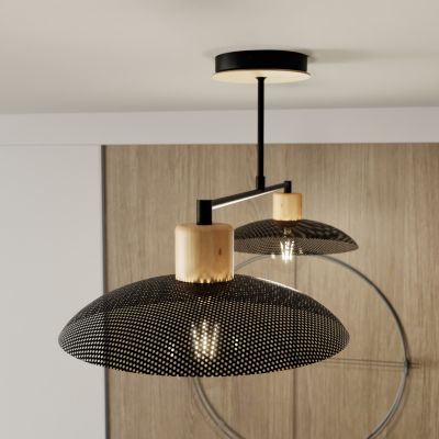 Emibig Kobe lampa podsufitowa 2x15W czarny 1318/2